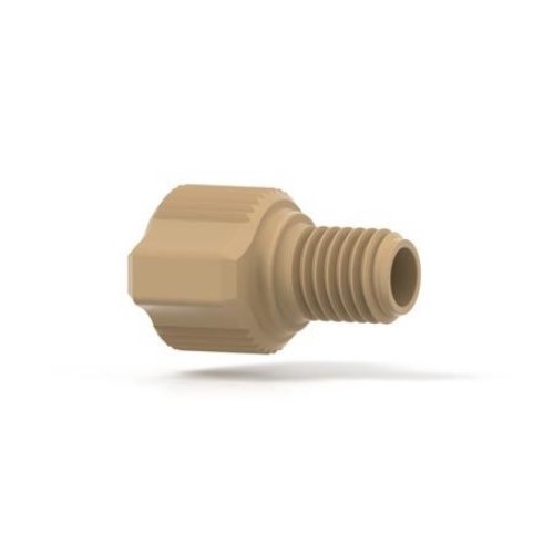 Upchurch Scientific Two-Piece Fingertight Nut/Ferrule Fitting for 1/16 inch OD Tubing, 1/4-28 Coned, Standard Knurl, PEEK, Natural, 100/Pk - F-301C - Click Image to Close